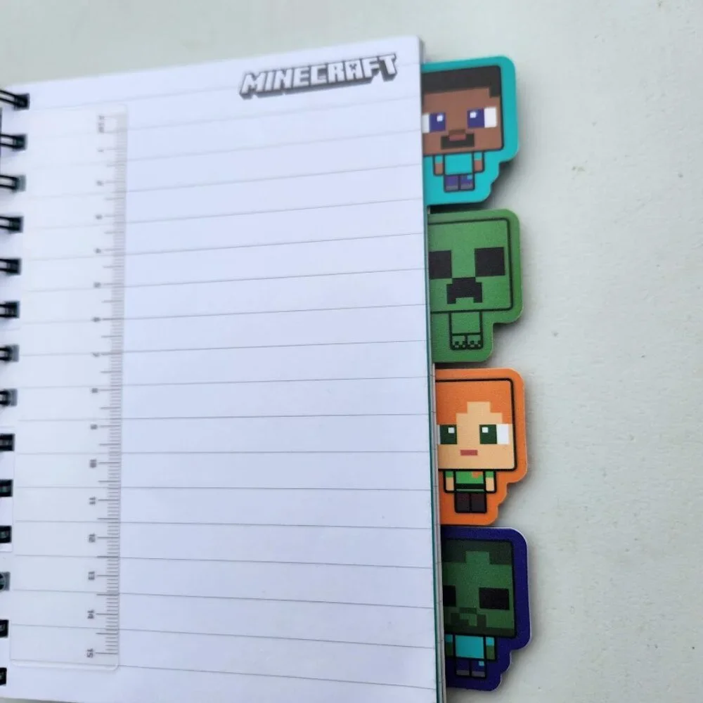 NEW Minecraft Notebook with Dividers School Supplies Spiral Journal 160 Pages Sp